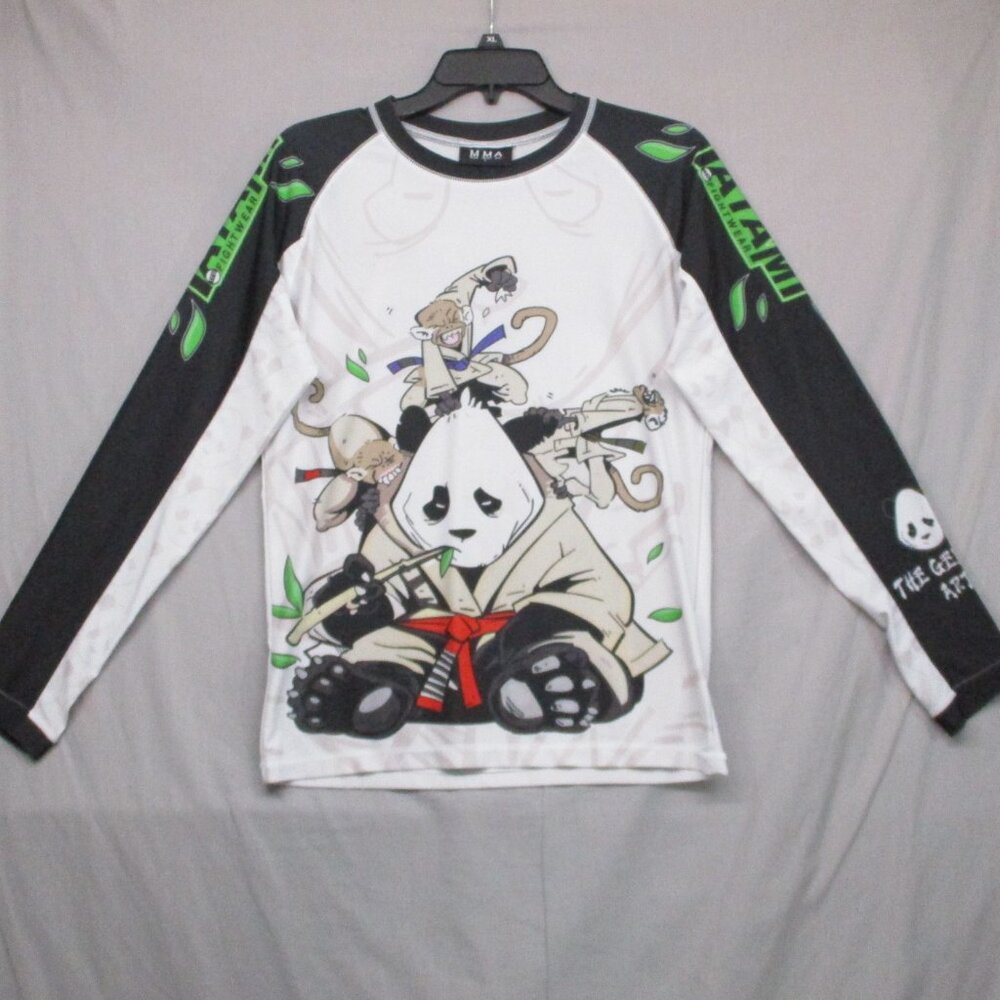 MMA Long Sleeve Panda Graphic Print Long Sleeve White Men Size | L - Picture 1 of 13
